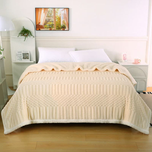 Solid Color Textured Fleece Throw Blanket - image 1