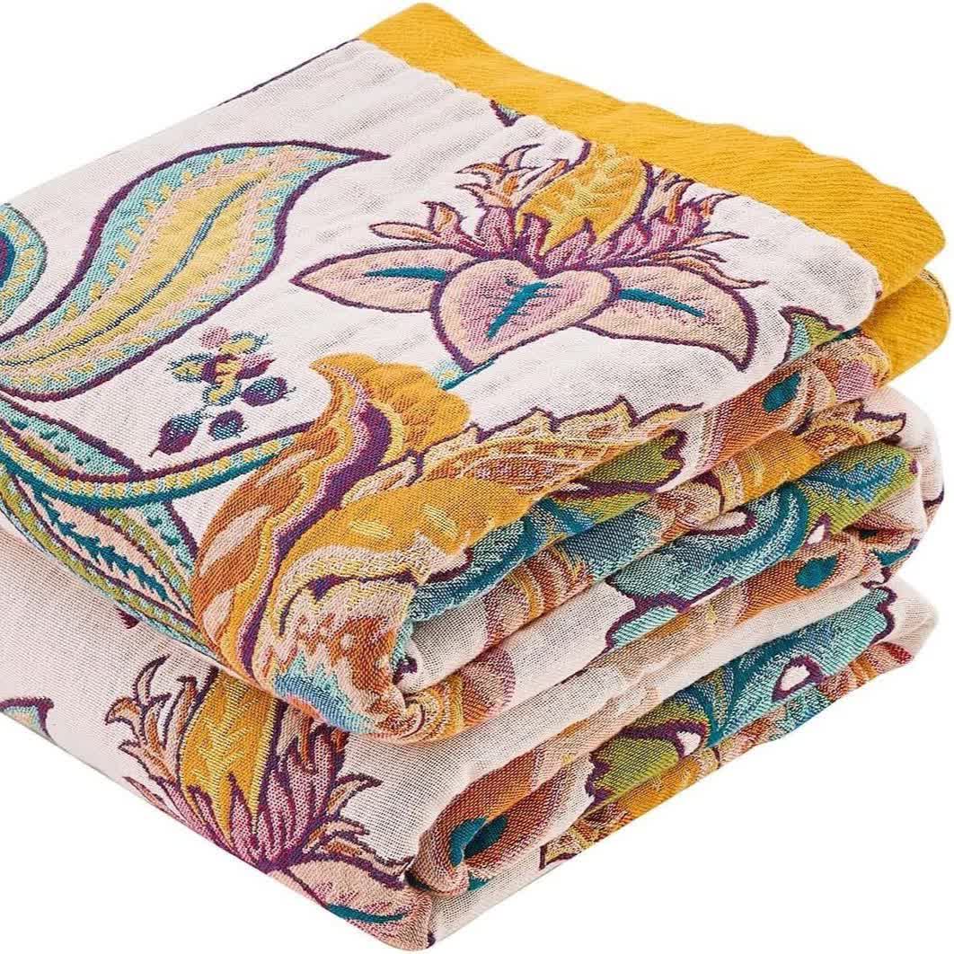 Vine Flower Muslin Cotton Gauze Quilt - image 5