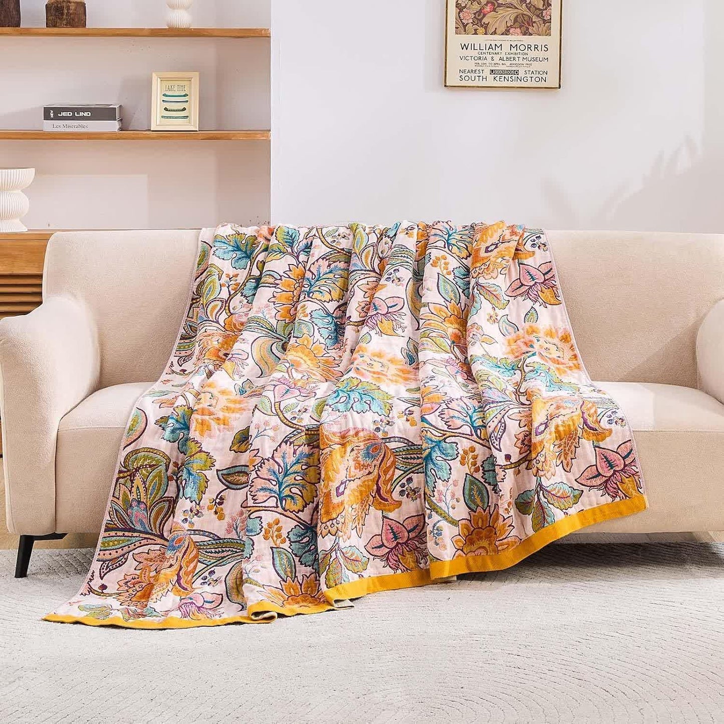 Vine Flower Muslin Cotton Gauze Quilt - image 4