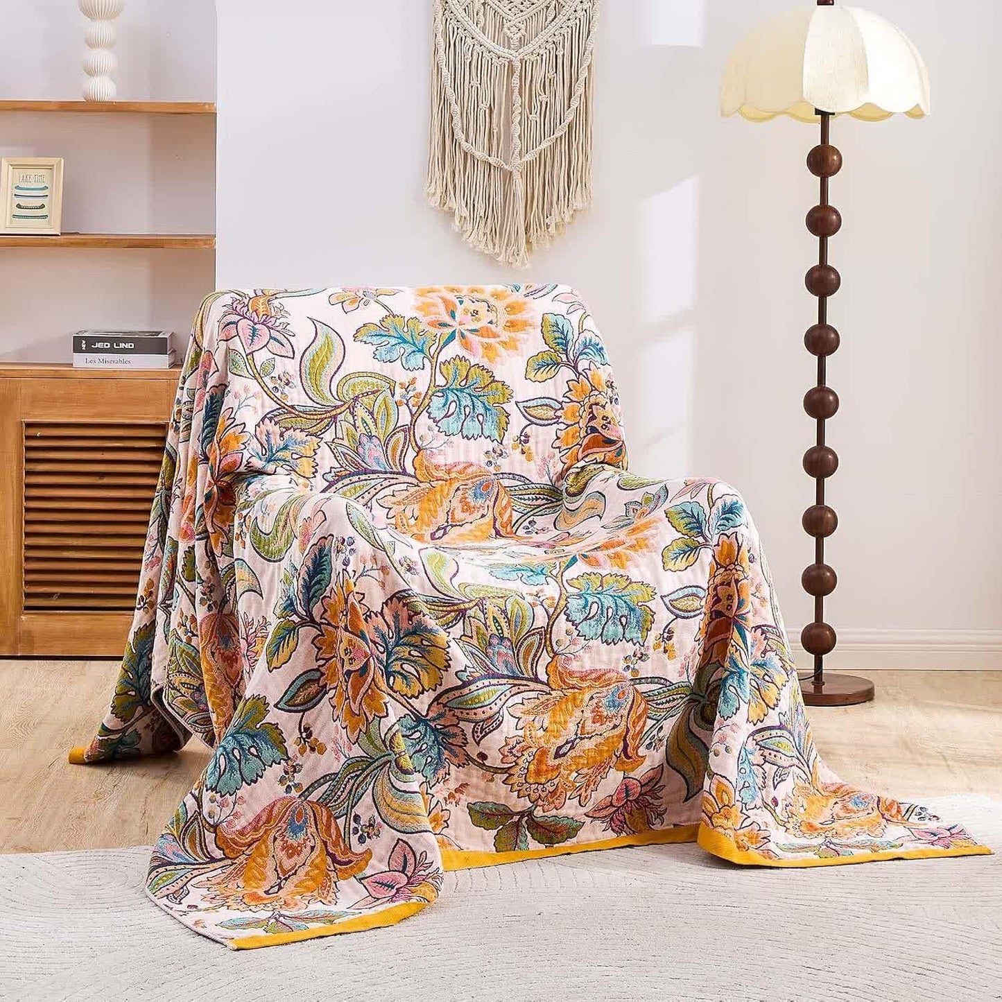 Vine Flower Muslin Cotton Gauze Quilt - image 3