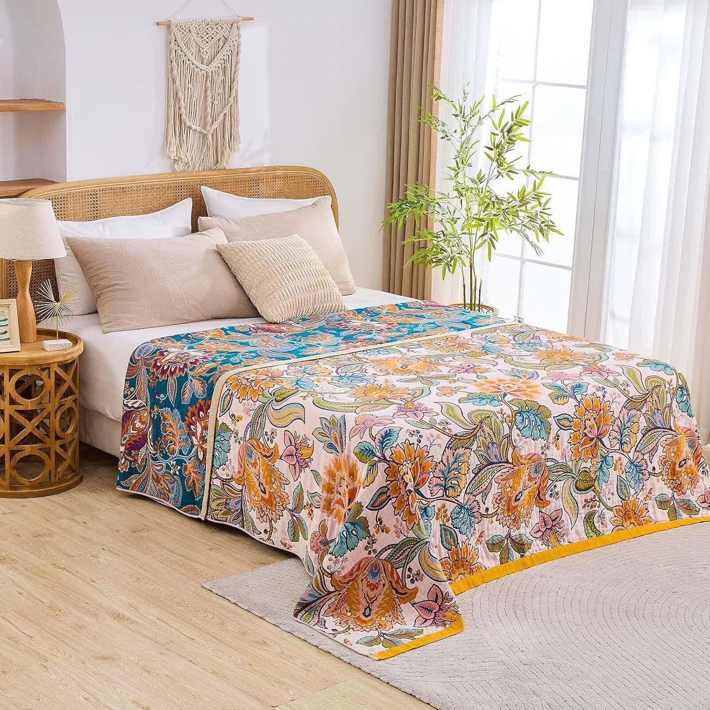 Vine Flower Muslin Cotton Gauze Quilt - image 2