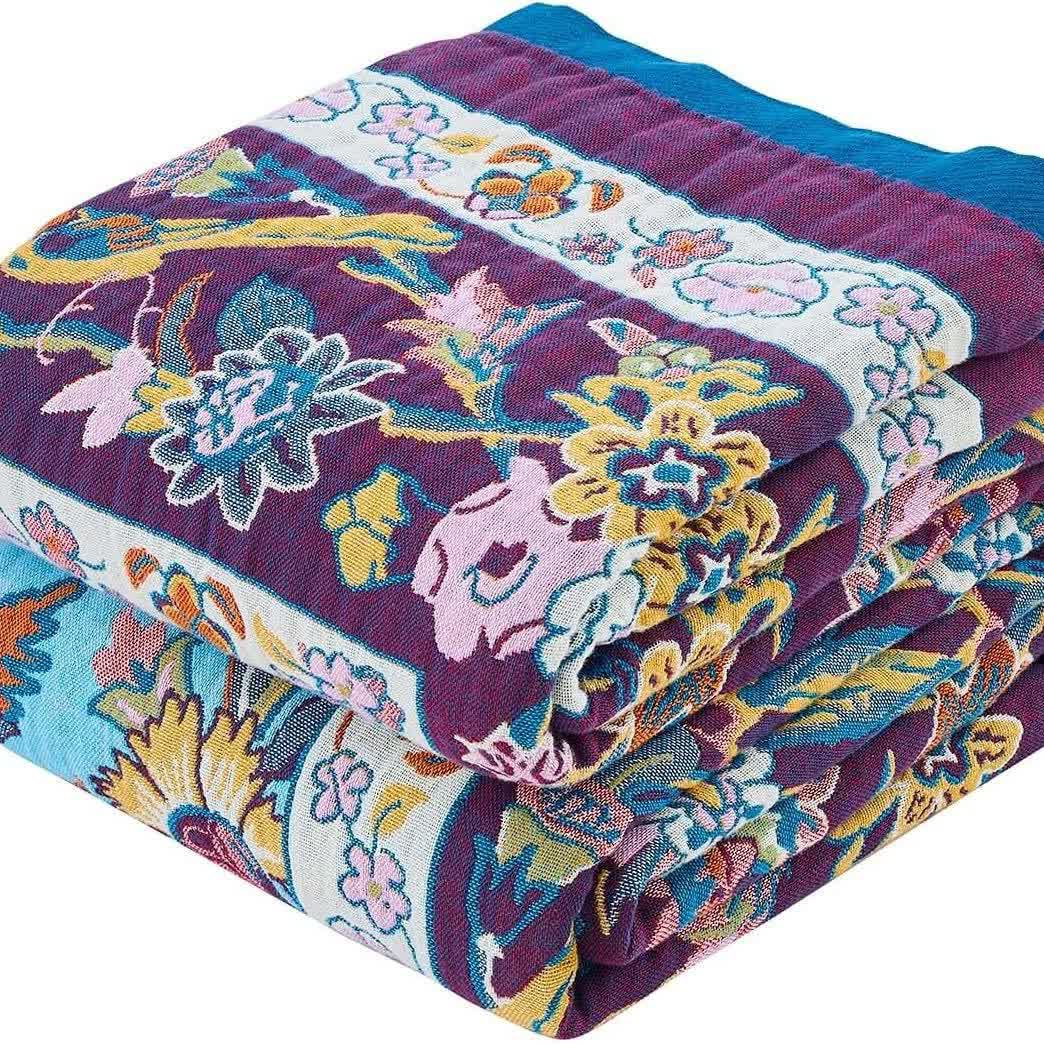 Floral Frame Muslin Cotton Gauze Quilt - image 5