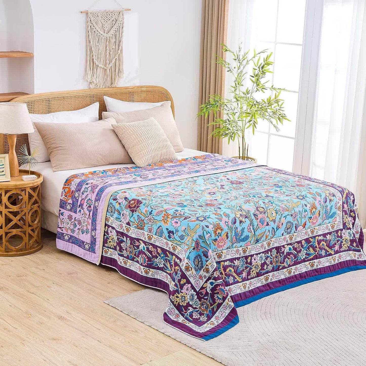 Floral Frame Muslin Cotton Gauze Quilt - image 2