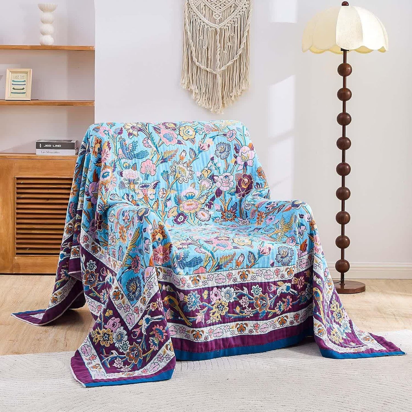 Floral Frame Muslin Cotton Gauze Quilt - image 3