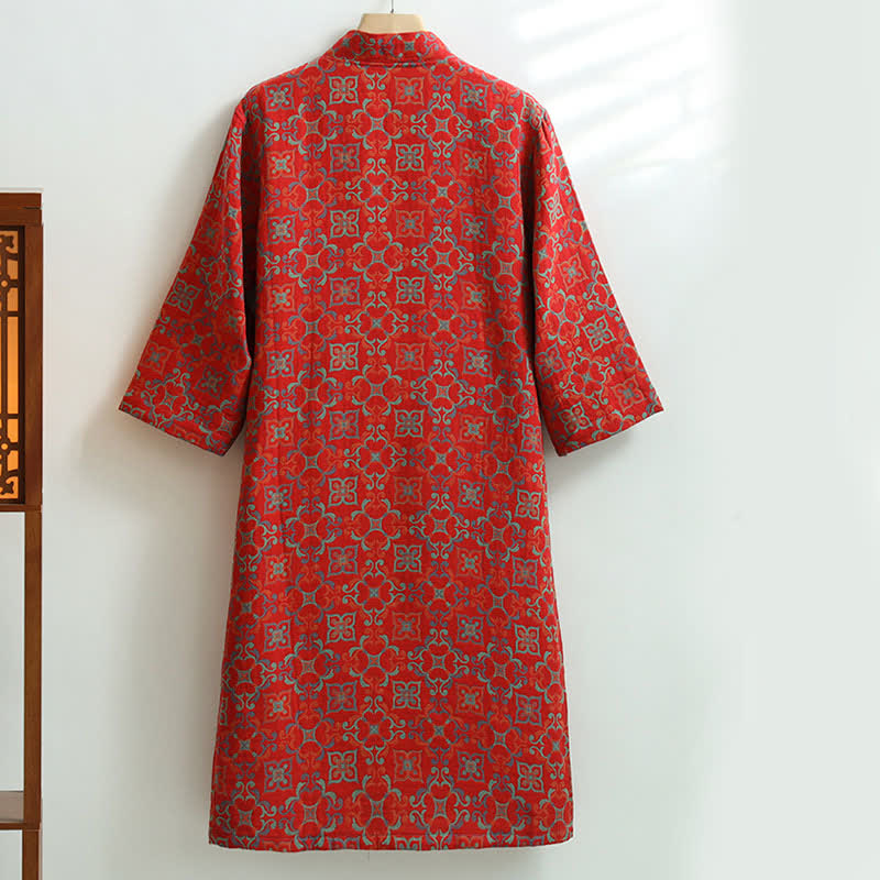 Vintage Floral Cotton Gauze Pocket Bathrobe - image 7