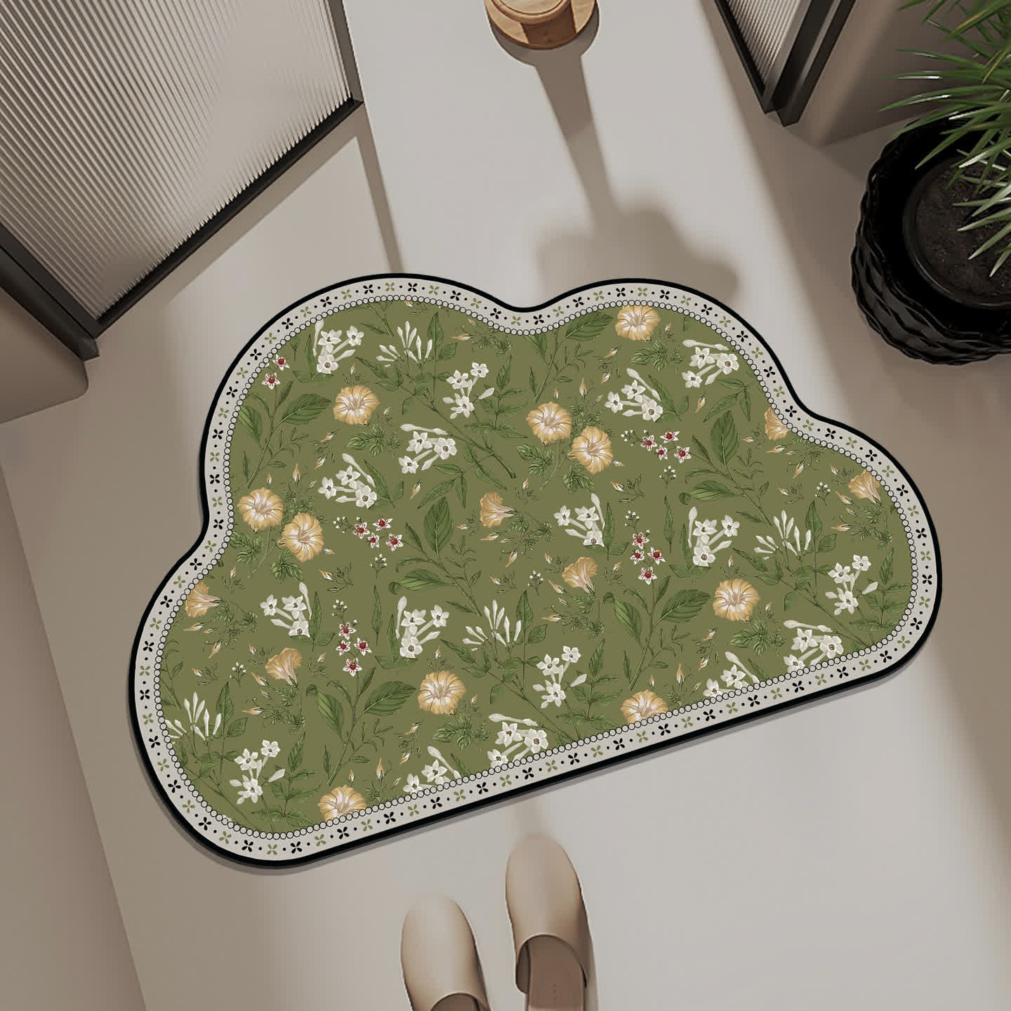 Pastoral Cloud-shaped Quick-dry Bath Mat - A - 23" x 35" - image 1