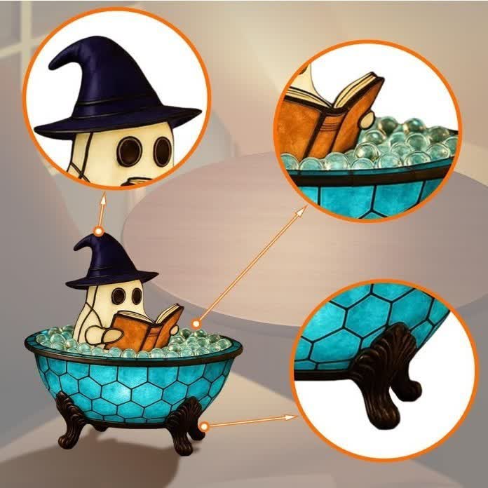 Halloween Ghost Reading Light Decoration - A - 4.33"W x 3.94"L x 4.92"H - image 2