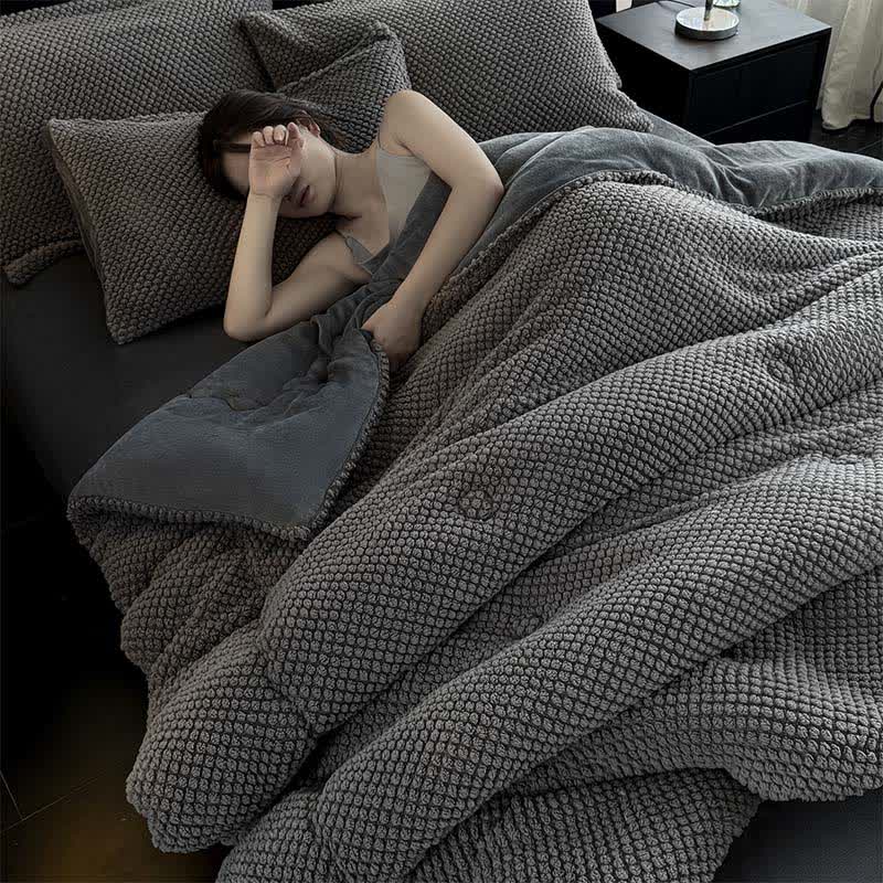 Solid Color Textured Warm Blanket - image 2