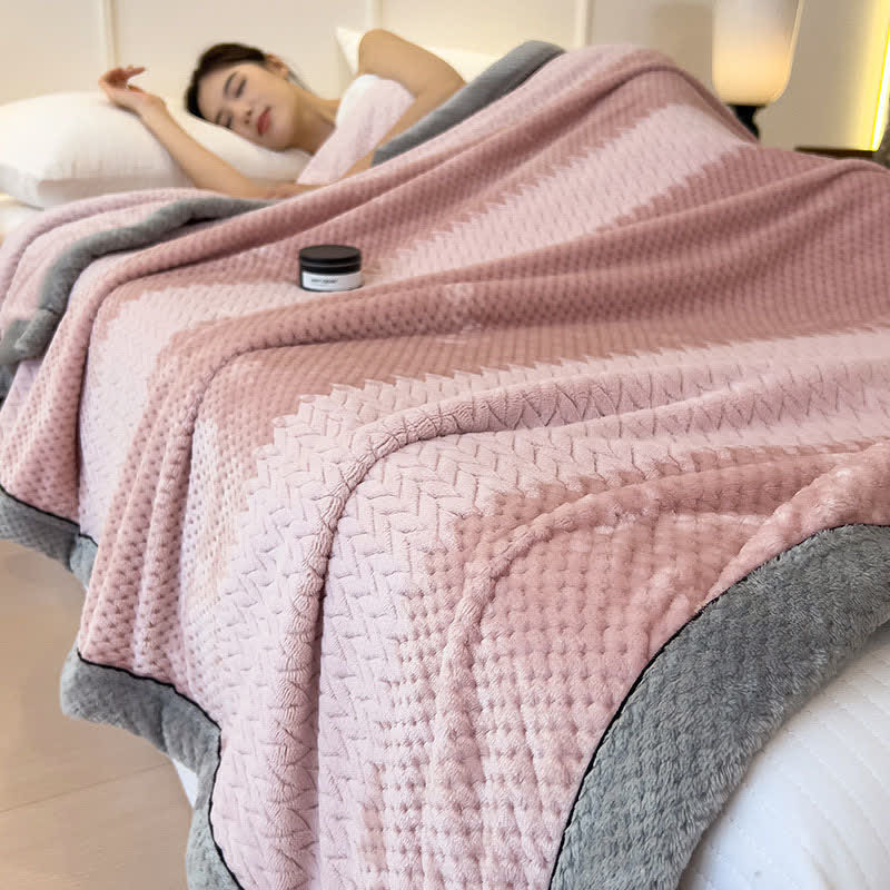 Solid Color Bound Edge Throw Blanket - Pink - Queen - image 13