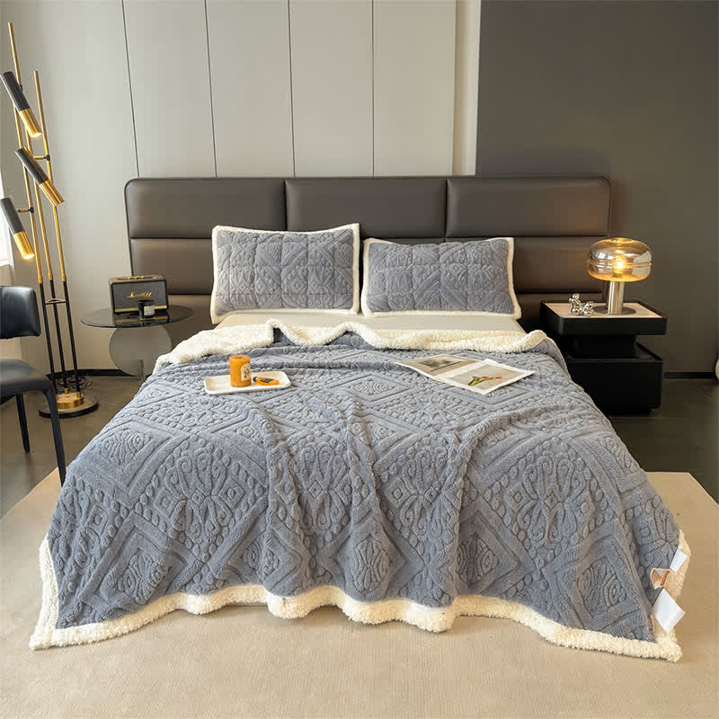 Luxury Floral Duvet Cover Blanket - Blue Gray - Queen - image 14