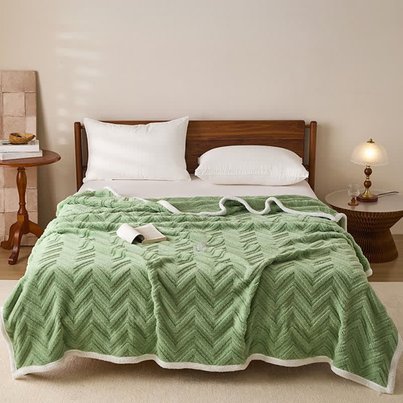 Modern Chevron Jacquard Warm Blanket - image 1
