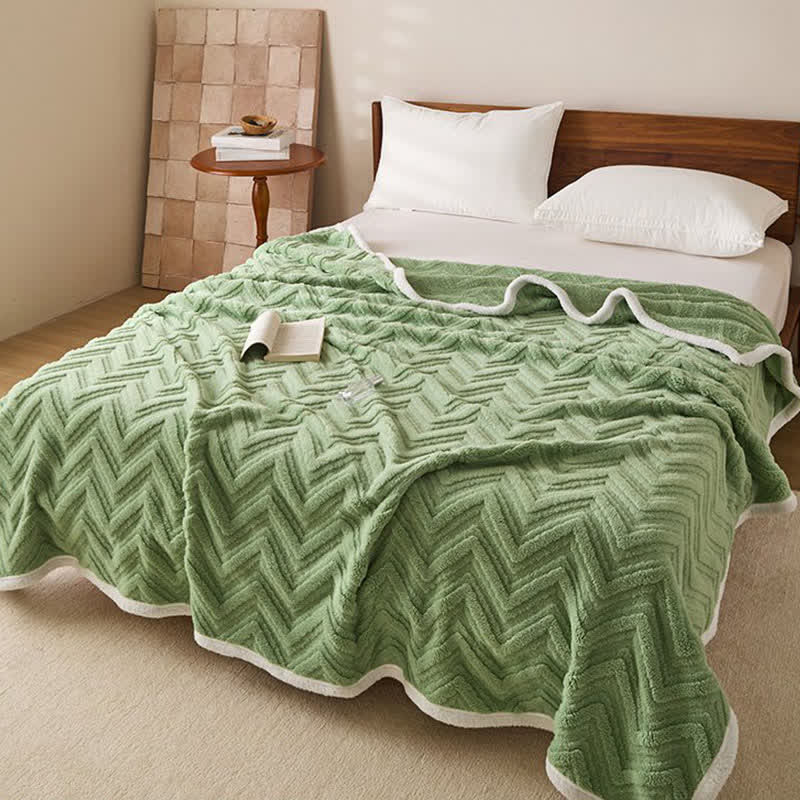 Modern Chevron Jacquard Warm Blanket - image 3