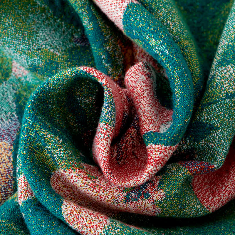 Botanical Art Natural Cotton Tassel Quilt - image 4