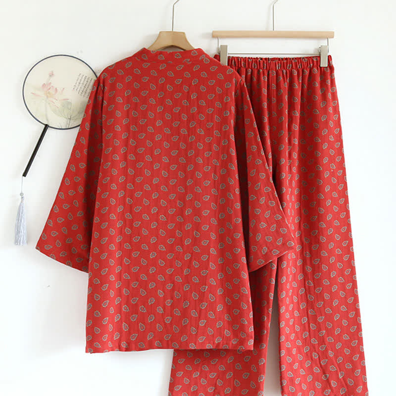 Paisley-inspired Jacquard Cotton Gauze Pajamas - image 1