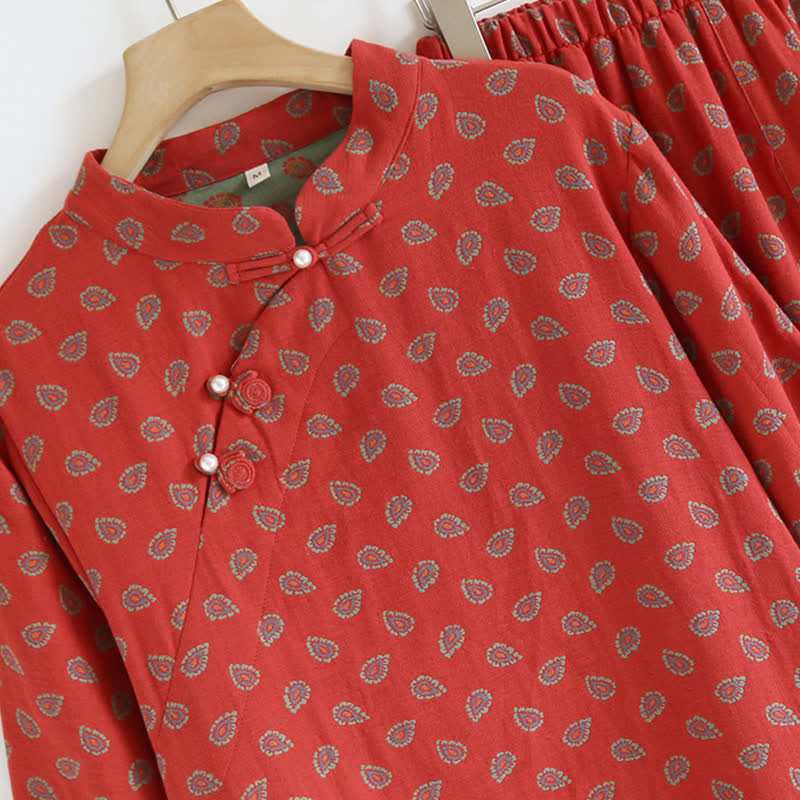 Paisley-inspired Jacquard Cotton Gauze Pajamas - image 3