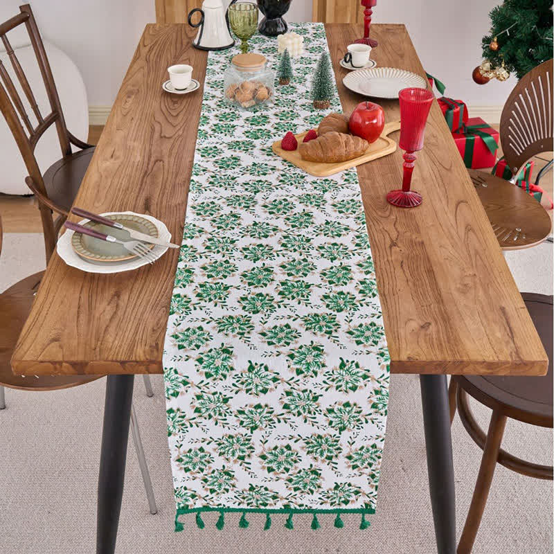 Christmas Floral Edelweiss Table Runner - image 1