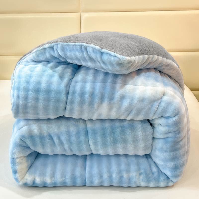 Fluffy Gradient Color Sherpa Warm Blankets - Blue - King - image 8