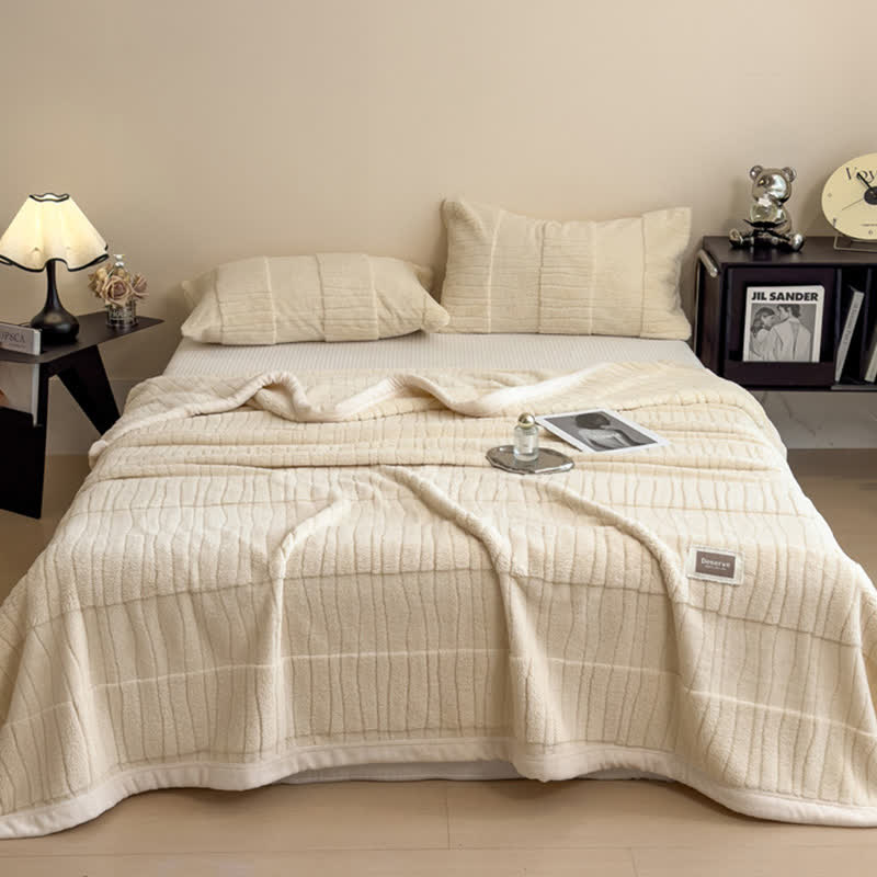 Luxe Striped Textured Warm Throw Blanket - image 13