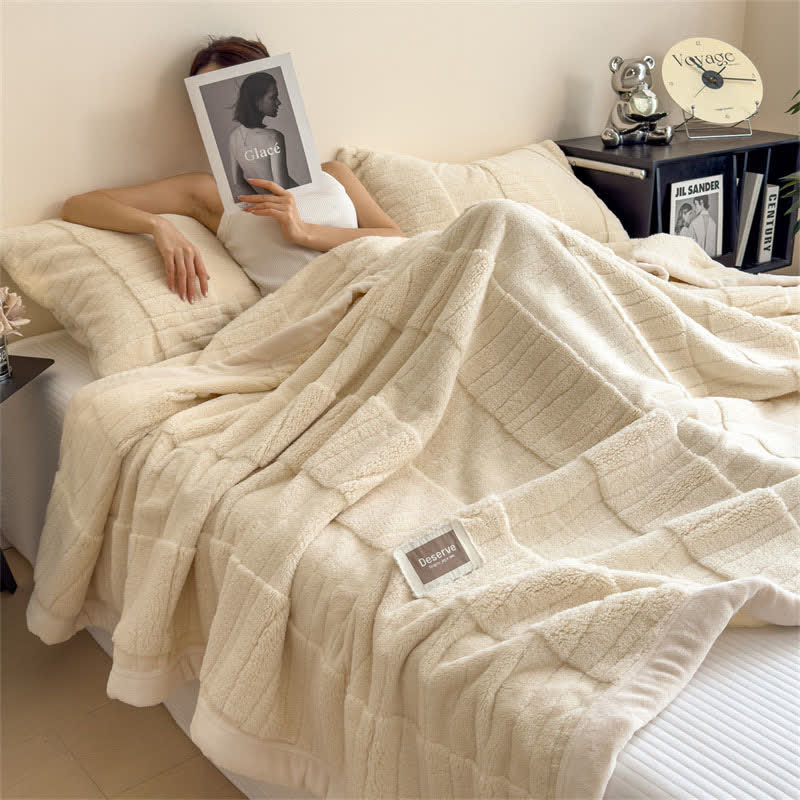 Luxe Striped Textured Warm Throw Blanket - image 2