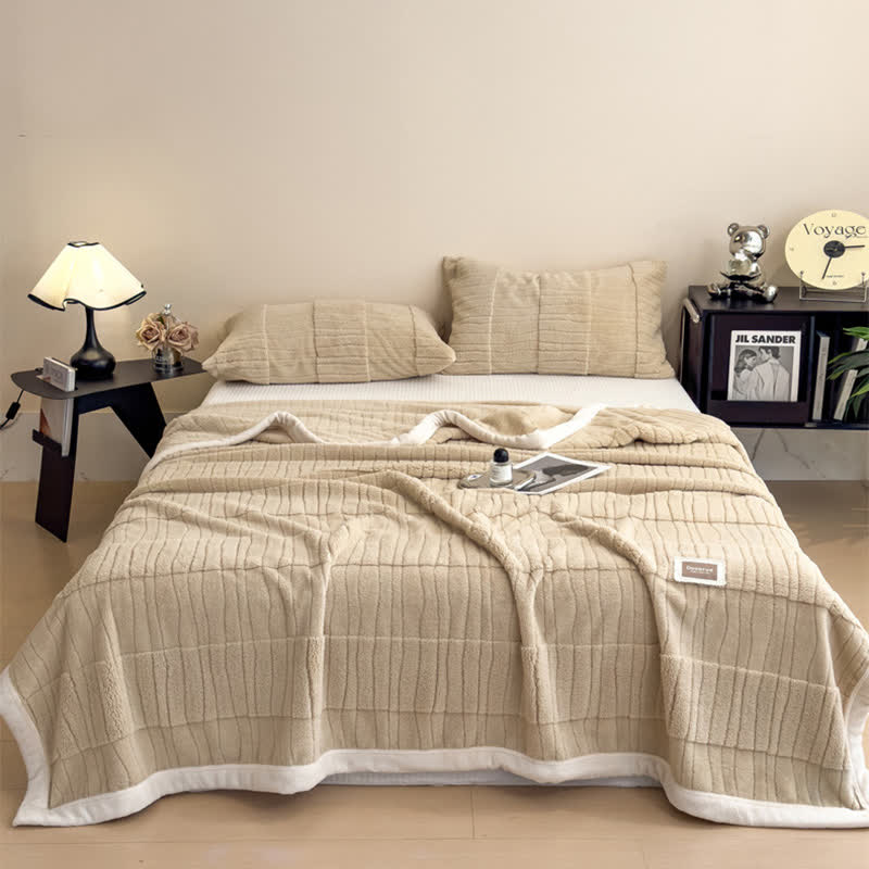 Luxe Striped Textured Warm Throw Blanket - image 0