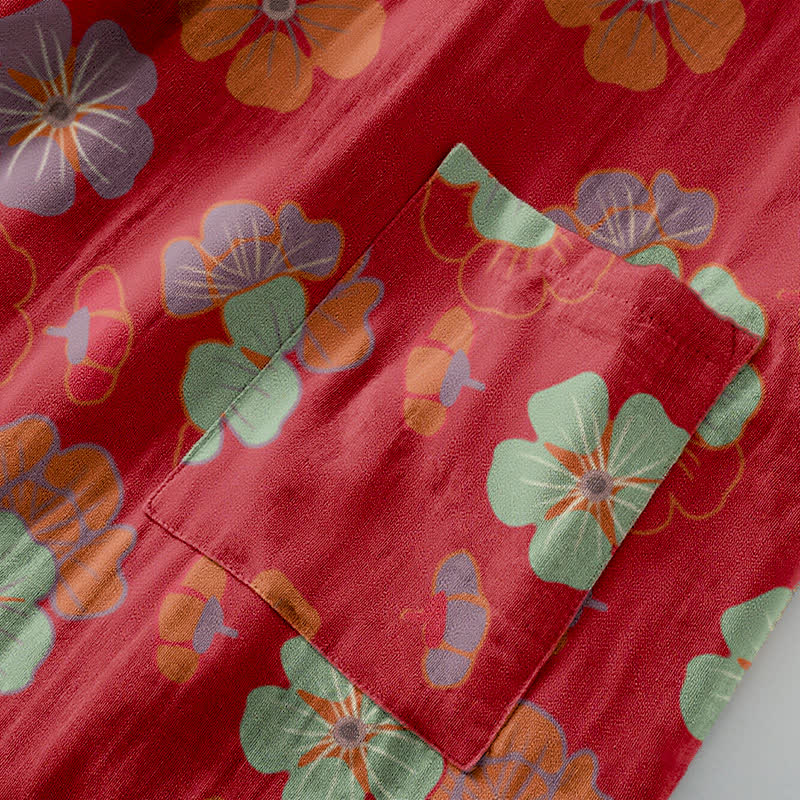 Plum Blossom Cotton Gauze Kimono Robe - image 6
