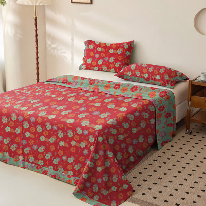 Plum Blossom Organic Cotton Sheet Bedspread - image 5
