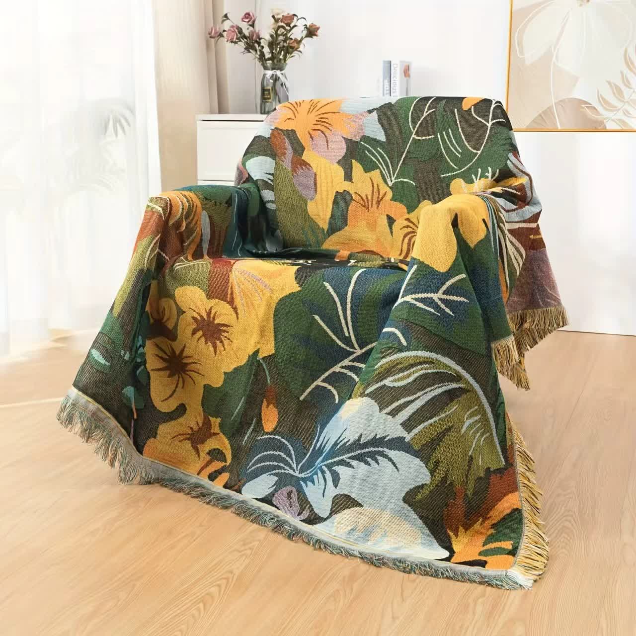 Jungle Flower Sofa Throw Blanket - image 1