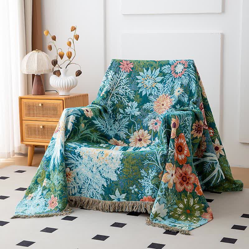 Forest Daisy Cotton Gauze Tassel Quilt - image 2