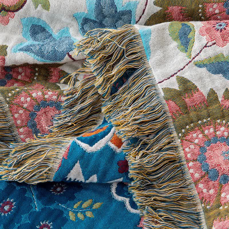 Ethnic Paisley Floral Cotton Gauze Quilt - image 6