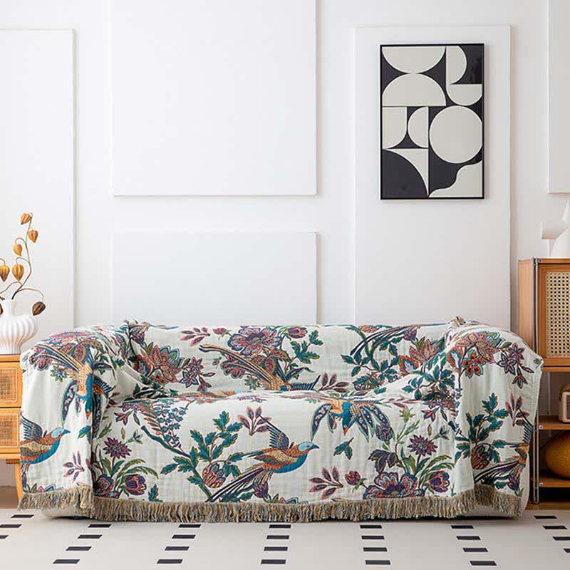 Flying Bird Cotton Gauze Tassel Quilt - image 2