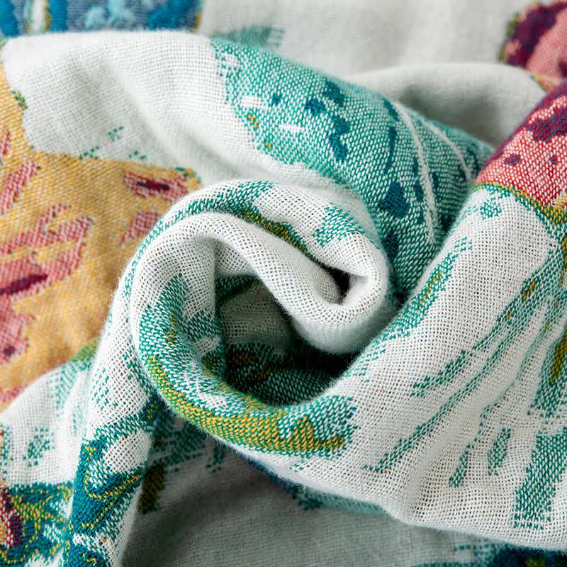 Green Field Flower Cotton Tassel Quilt - image 4