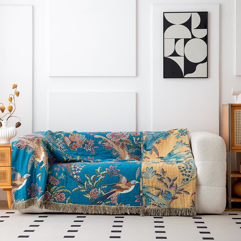 Flying Bird Cotton Gauze Tassel Quilt - image 9