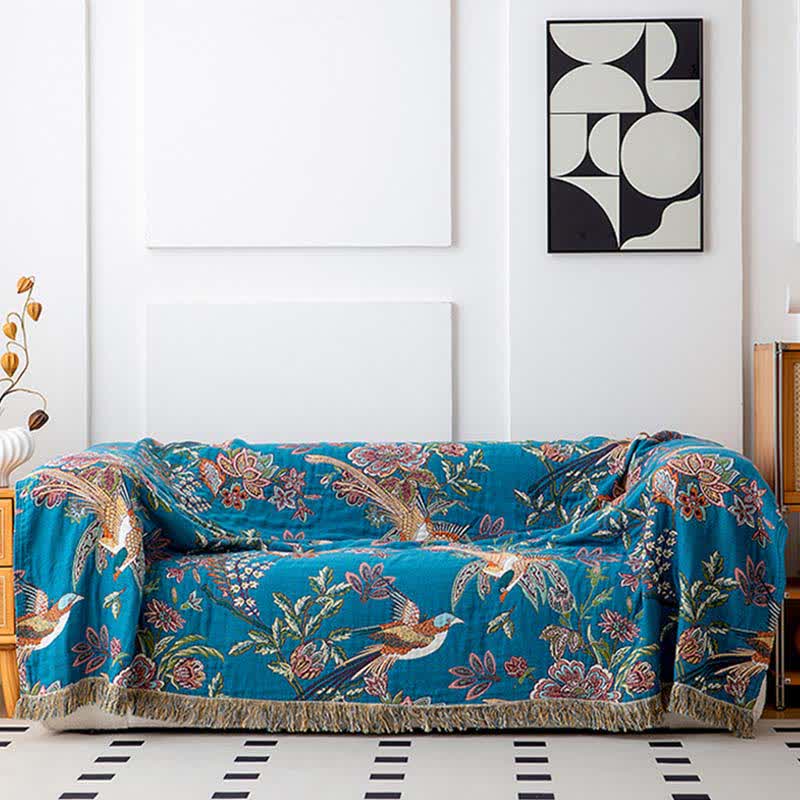 Flying Bird Cotton Gauze Tassel Quilt - image 8