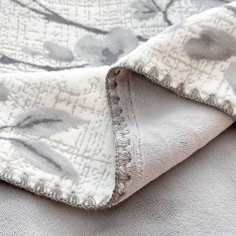 Plum Blossom Jacquard Throw Blanket - image 9