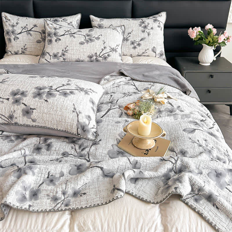 Plum Blossom Jacquard Throw Blanket - image 4