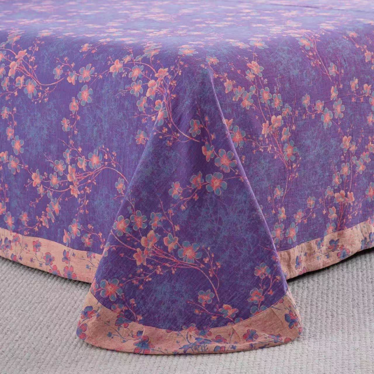 Floral Cotton Gauze Reversible Bedding Set(4pcs) - image 6