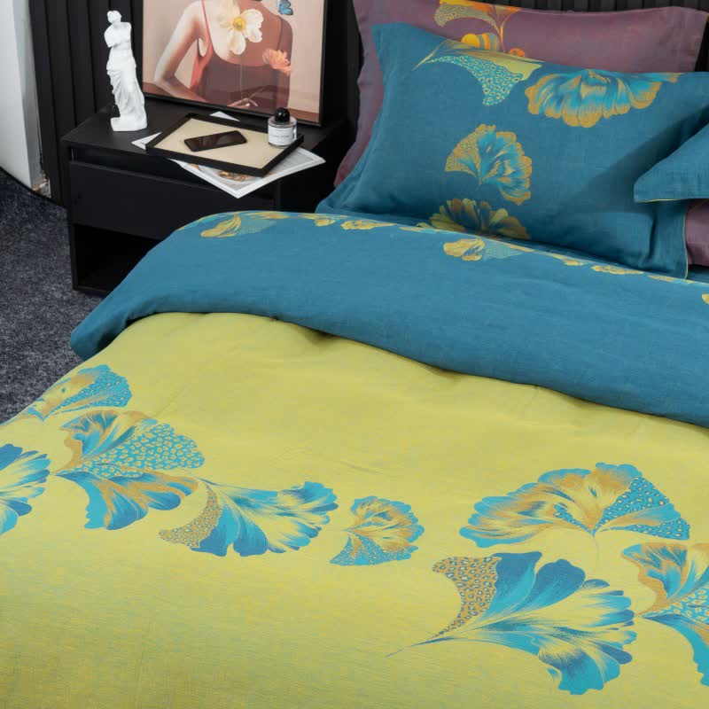 Ginkgo-inspired Cotton Gauze Bedding Set(4pcs) - image 3