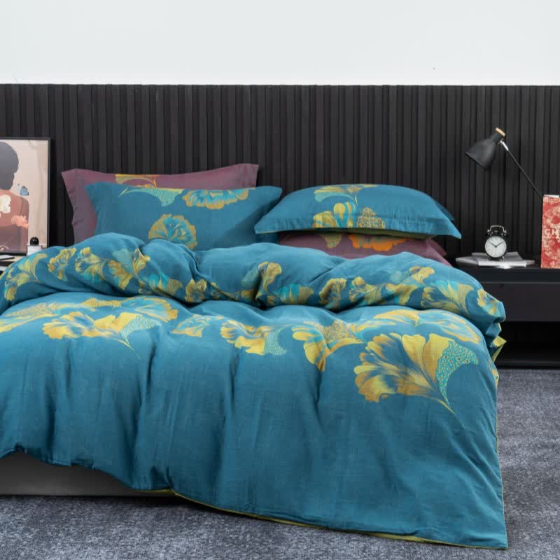 Ginkgo-inspired Cotton Gauze Bedding Set(4pcs) - image 2
