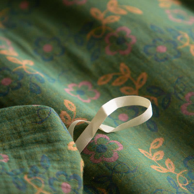 Rustic Floral Cotton Gauze Bedding Set(4pcs) - image 6