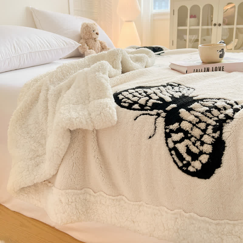 Butterfly Jacquard Warm Throw Blanket - image 8