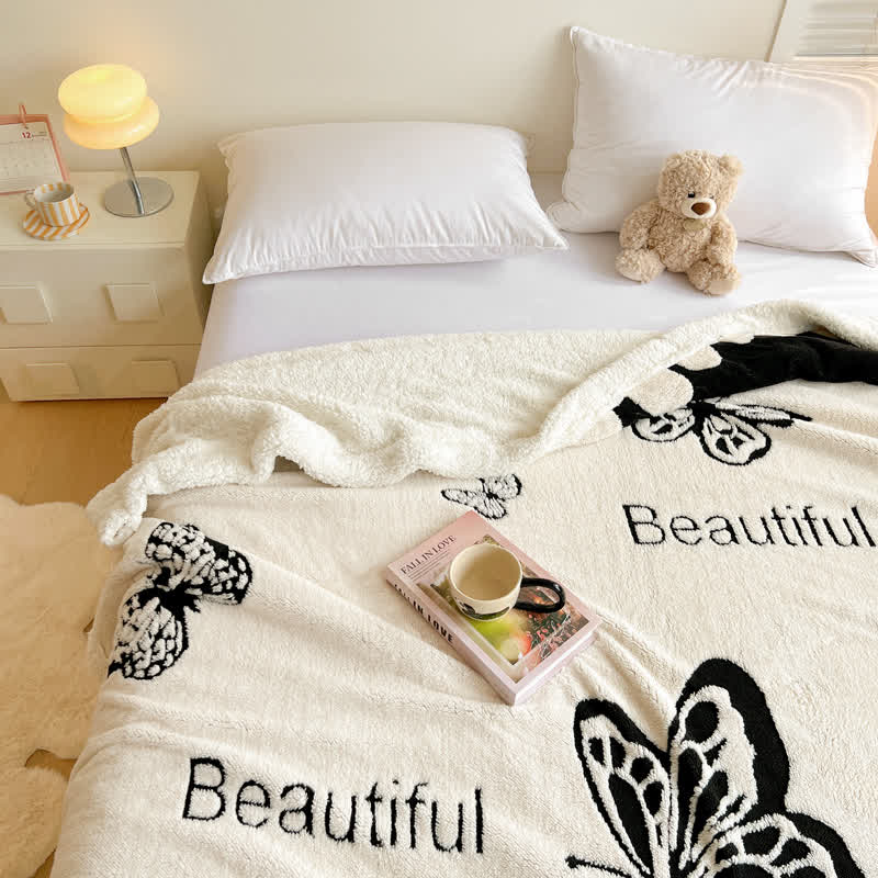 Butterfly Jacquard Warm Throw Blanket - image 3