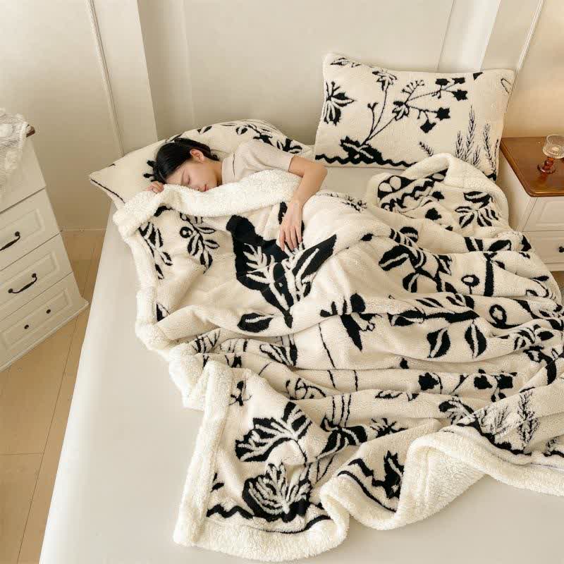 Botanical Leaf Butterfly Warm Throw Blanket - image 3