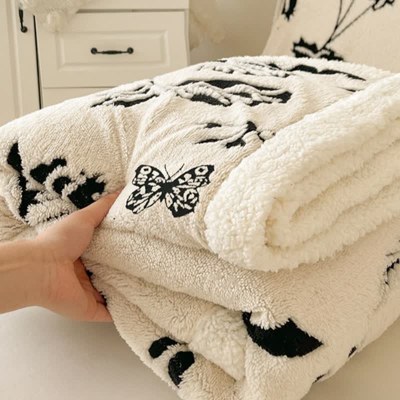 Botanical Leaf Butterfly Warm Throw Blanket - image 6