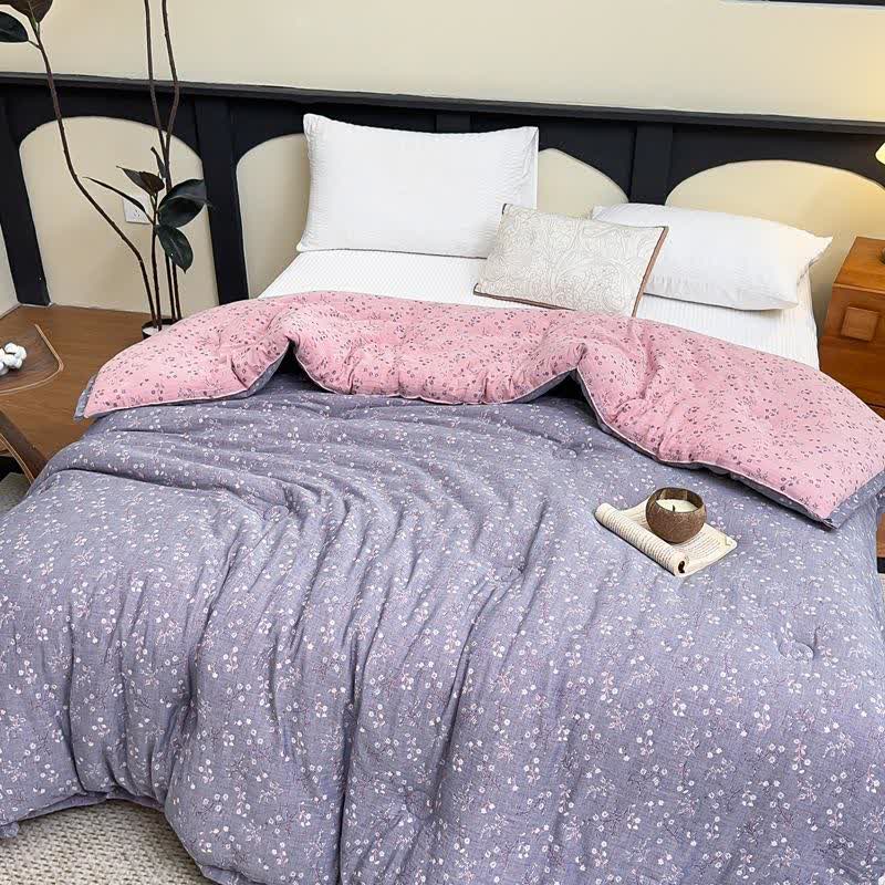 Branch Floral Cotton Gauze Jacquard Quilt - Winter Quilt - King - image 0