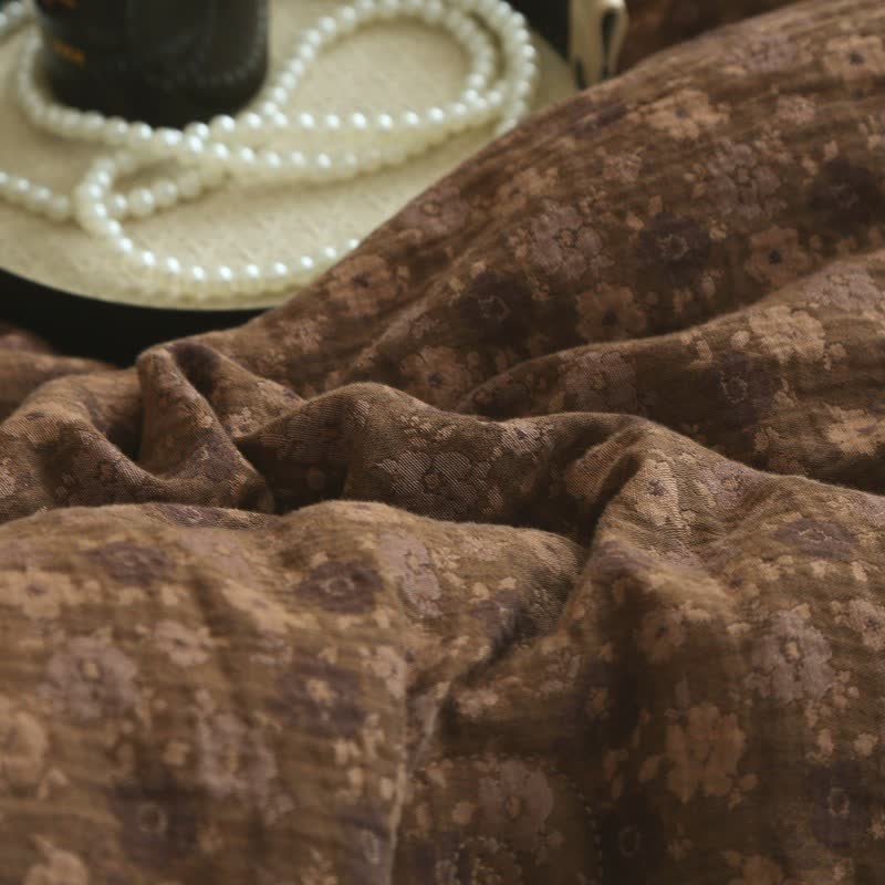 Retro Floral  Cotton Gauze Jacquard Quilt - image 24