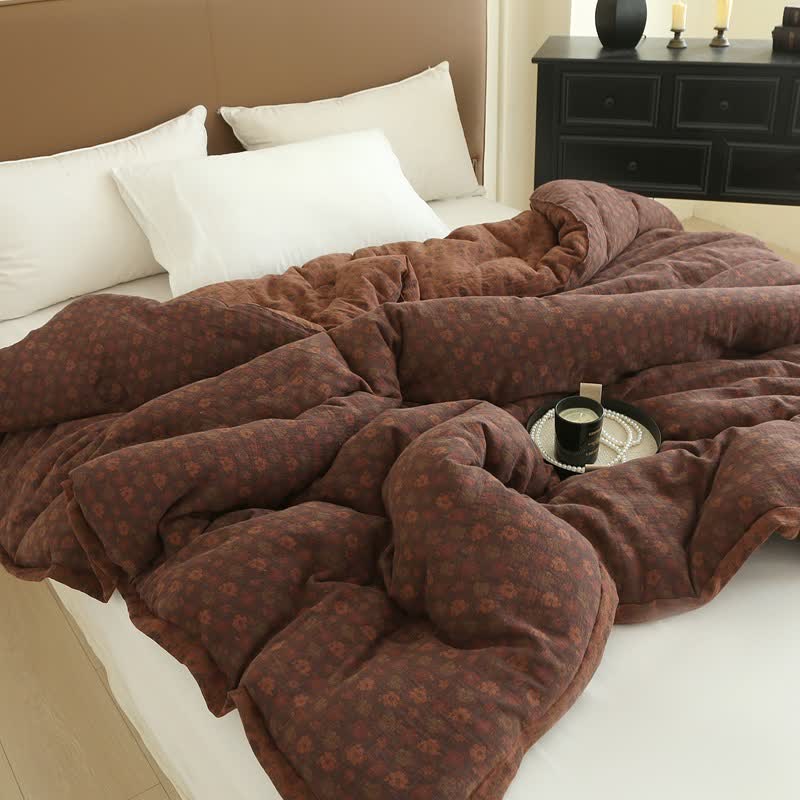 Retro Floral  Cotton Gauze Jacquard Quilt - image 10