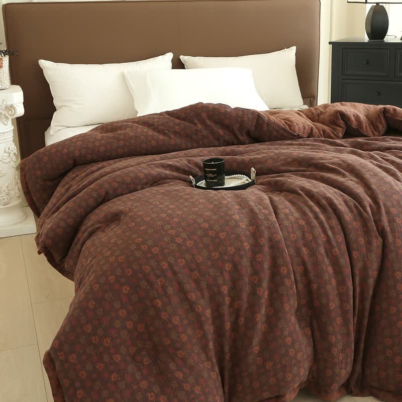 Retro Floral  Cotton Gauze Jacquard Quilt - image 12