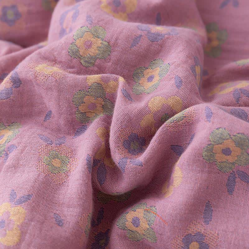 Purple Floral Cotton Gauze Jacquard Quilt - image 4
