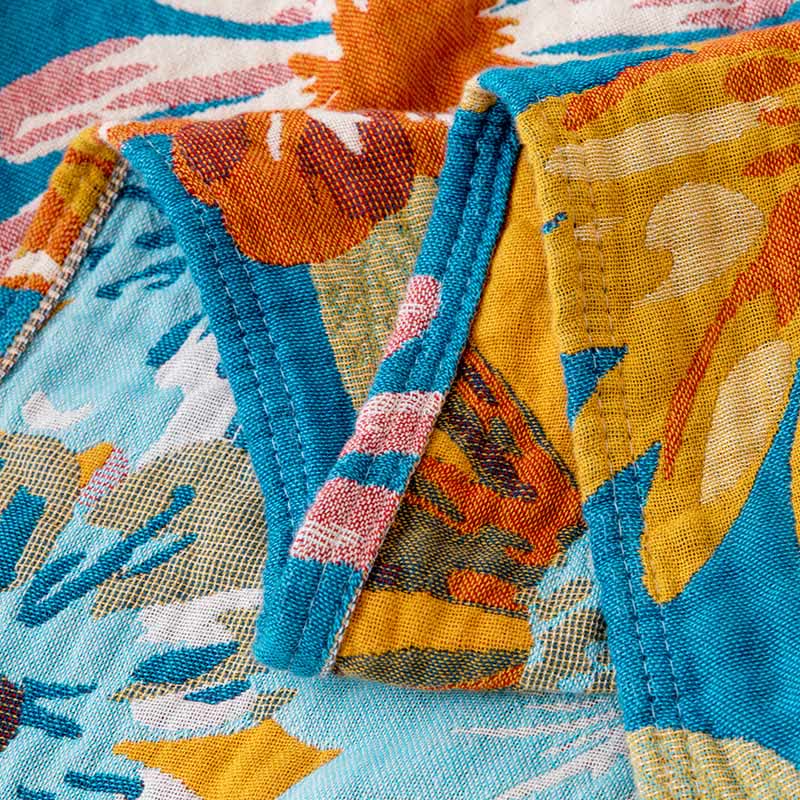 Floral Patchwork Natural Cotton Gauze Quilt - image 6