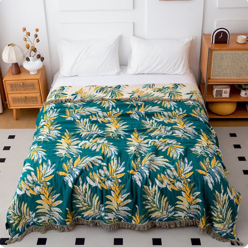 Gradient leaf Natural Cotton Gauze Quilt - image 1